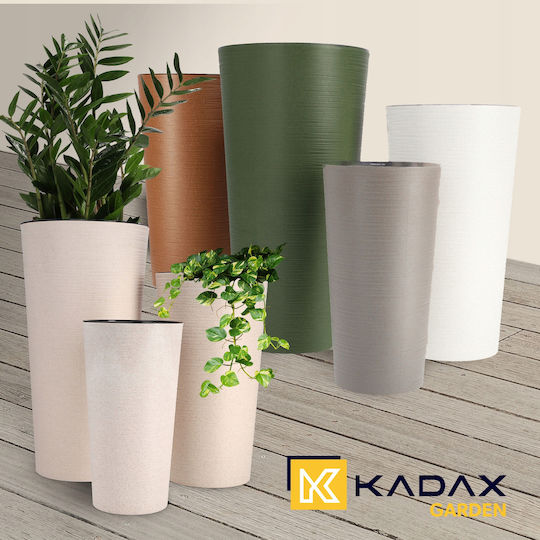 Kadax Set 3 Flower Pots Planters High Garden Beige 57cm