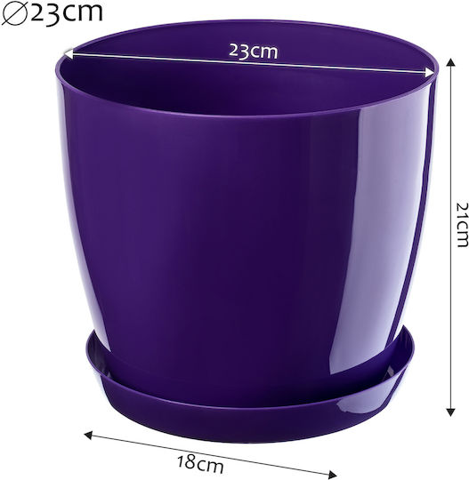 Kadax Untersetzer Kunststoff-Übertopf 23cm Lila Blumen