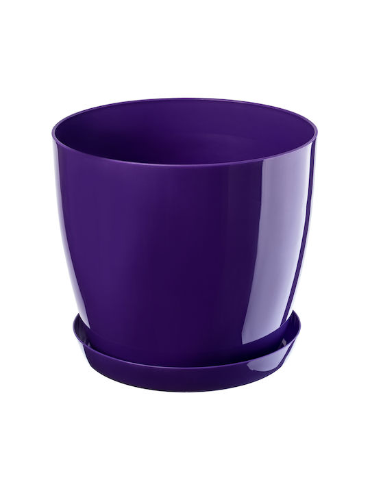 Kadax Pot Saucer Plastic Cover Pot 23cm Purple Flowers