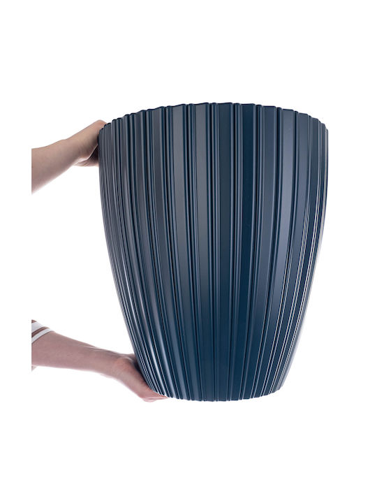 Kadax Blumentopf 30cm Kunststoff Blau Pflanzeneinsatz