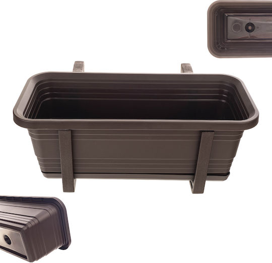 Kadax Balcony Box Planter Pot 40cm Handles Base Balcony Railing