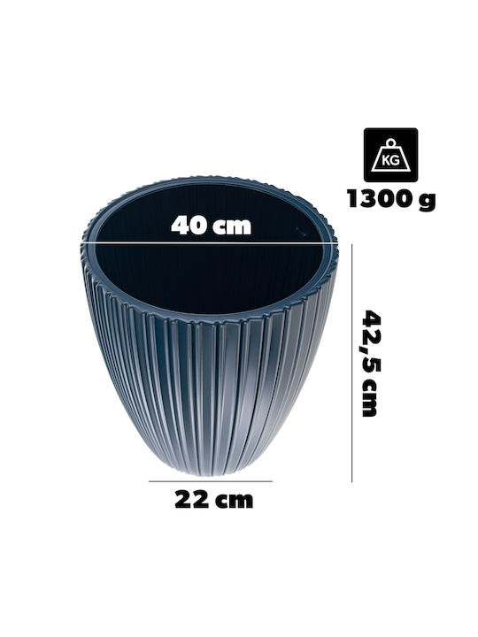 Kadax Flower Pot 40cm Plastic Blue Planter Insert