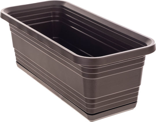Kadax Balcony Flower Pot Box 40cm with Saucer Mocha
