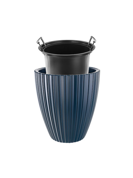 Kadax Flower Pot 40cm Plastic Blue Planter Insert