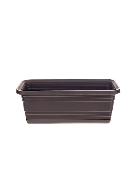 Kadax Balcony Flower Pot Box 40cm + Saucer Mocha