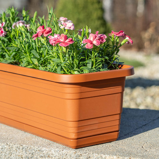 Kadax Balkonpflanzkasten Blumenkasten 40cm + Ziegelbasis