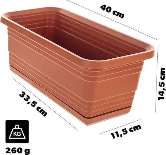 Kadax Balkonpflanzkasten Blumenkasten 40cm + Ziegelbasis
