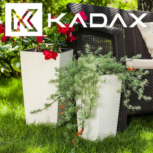 Kadax Set 3 Planters Rattan Insert White 75cm