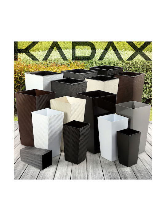 Kadax Set 3 Planters Rattan Insert White 75cm