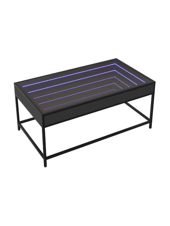 Masa De Cafea Centrală Rectangulară Din Sticlă Neagră L90xL50xÎ41cm