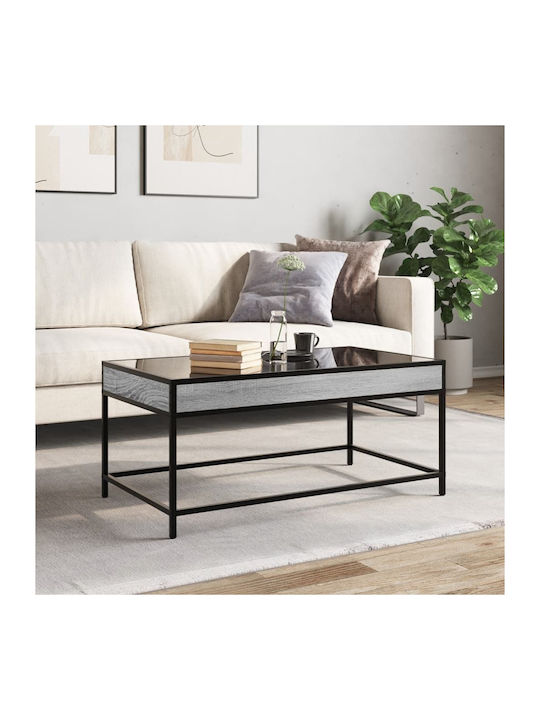 Rectangular Central Glass Coffee Table Gray Sonoma M90xW50xH41cm