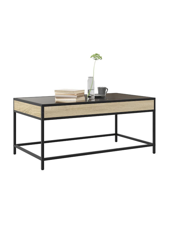Rectangular Central Glass Coffee Table Brown M90xW50xH41cm