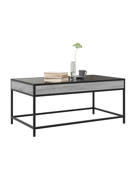 Rectangular Central Glass Coffee Table Gray Sonoma M90xW50xH41cm