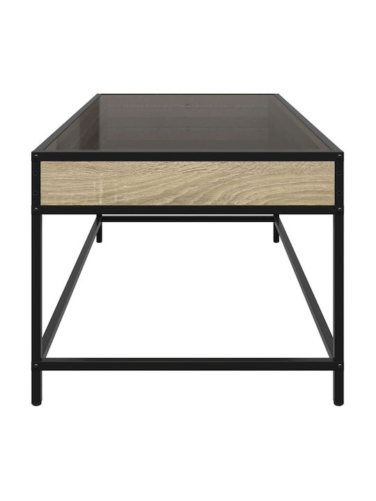 Rectangular Central Glass Coffee Table Brown M90xW50xH41cm