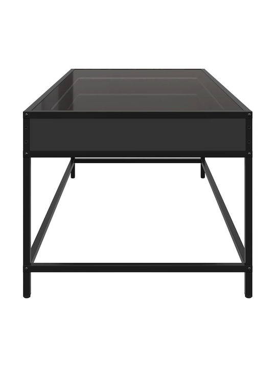 Masa De Cafea Centrală Rectangulară Din Sticlă Neagră L90xL50xÎ41cm