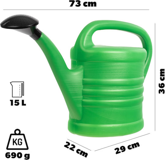 Kadax Plastic Watering Can 15lt Green