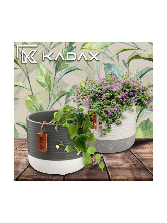 Керамична саксия Kadax 14см сиво-бяла