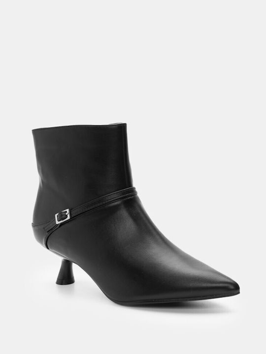 Spitz zulaufende Stiefeletten mit Absatz 4325801-schwarz