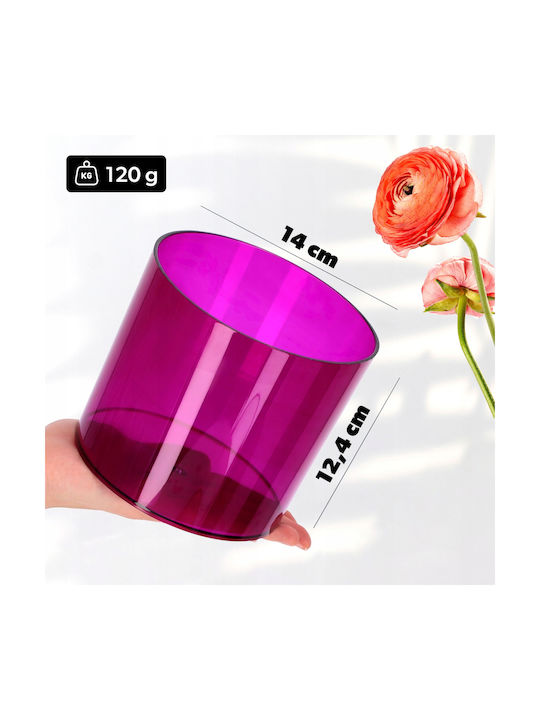 Kadax Round Purple Flower Pot Cover 14cm