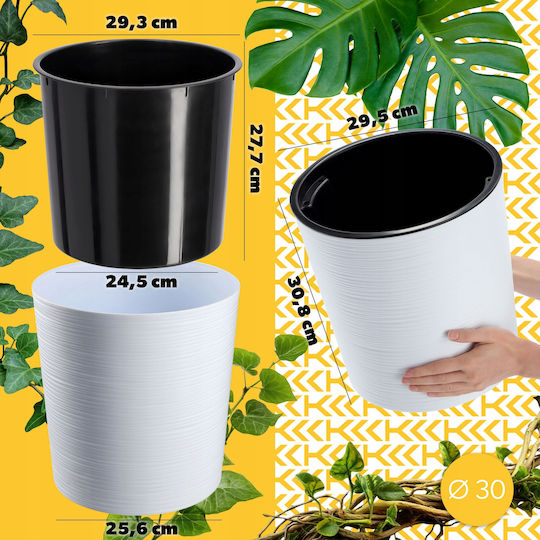 Kadax Flower Pot Eco White 30cm