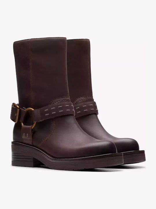 Leder Stiefeletten Damen Braun