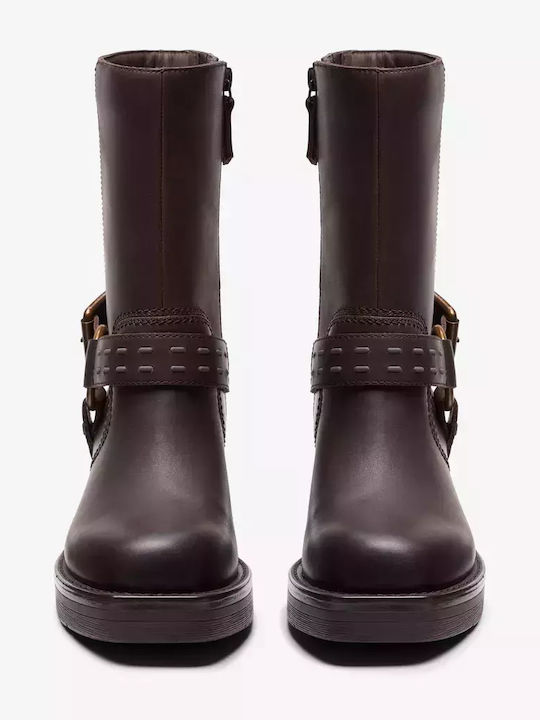 Leder Stiefeletten Damen Braun