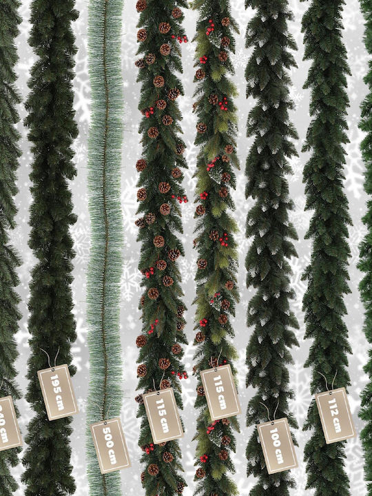 Kadax Χριστουγεννιάτικη Светлинна гирлянда Пластмасова Dense Pinecones Зелен 115см 1бр