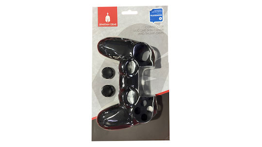 Spartan Gear Θήκη Σιλικόνης και Thumb Grips για Χειριστήριο PS4 Μαύρη