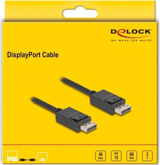 DeLock Cable DisplayPort male - DisplayPort male 2m Black (80493)