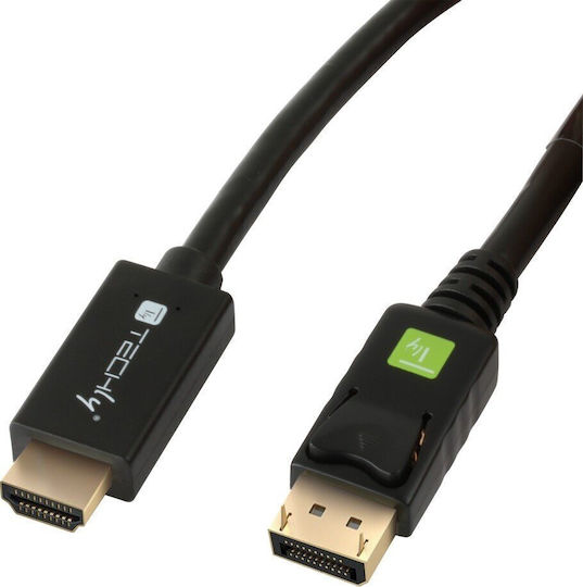 Techly Кабел DisplayPort мъжки - HDMI мъжки 2м Черен (ICOC-DSP-H12-020)