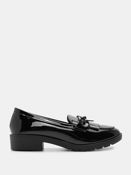 Patent Leather Moccasins with Bow & Tassels 4317159-black-patent leather