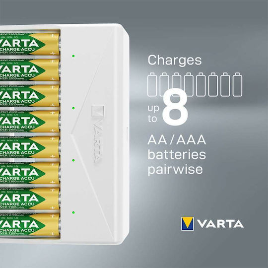 Varta USB Charger 8 Batteries Ni-MH Size AA/AAA