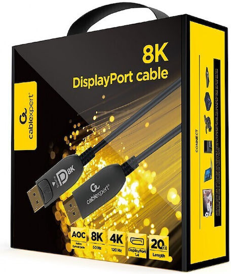 Cablexpert Cable DisplayPort male - DisplayPort male 20m Μαύρο (CC-DP8K-AOC-20M)