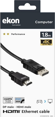 SBS Kabel DisplayPort-Stecker - DisplayPort-Stecker 1.8m Schwarz (ITHDMIDPORT18K)