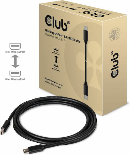 Club3D Mini-DisplayPort-Stecker Kabel - Mini-DisplayPort-Stecker Kabel 2m Schwarz (CAC-1164)
