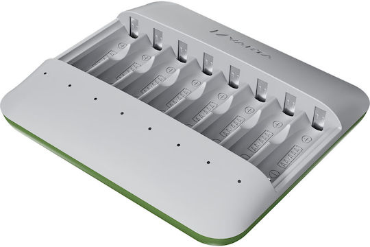 Varta Eco Charger Multi Recycled USB 8 Batteries Ni-MH Size AA/AAA in Gray color