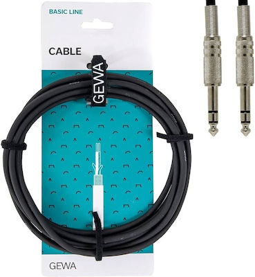 Alpha Audio Kabel 6,3mm Stecker - 6,3mm Stecker 6m Schwarz (190.030)