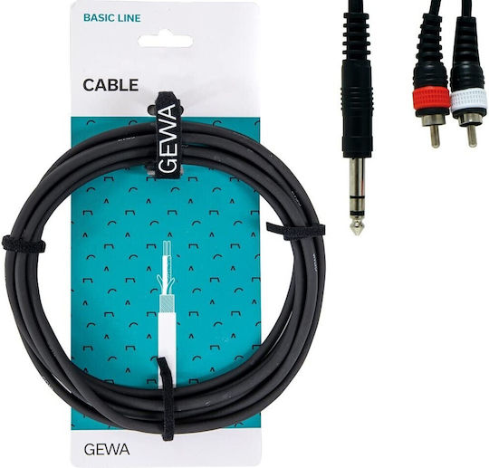 Alpha Audio Basic Line Cable 6.3mm male - 2x RCA male 1.5m (190.150)