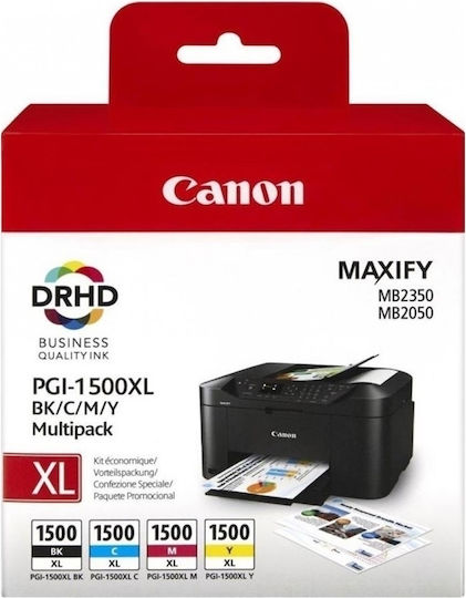 Canon Pgi-1500 Xl Bk C M Original Paket mit InkJet Druckerpatronen Cyan (9182B010)