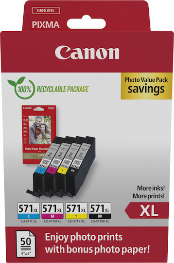 Canon 2x PG-560 / 1x CL-561 Γνήσιο Πακέτο 3 Μελανιών Εκτυπωτή InkJet Μαύρο / Πολλαπλό (Color) (3712C009)