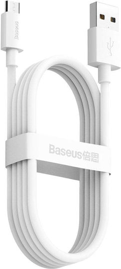 Baseus 1.5m Regular USB 2.0 to micro USB Cable White (TZCAMZJ-02)