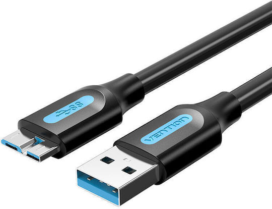 Vention Редовна USB 3.0 до микро USB кабел Черен 1м (COPBF) 1бр