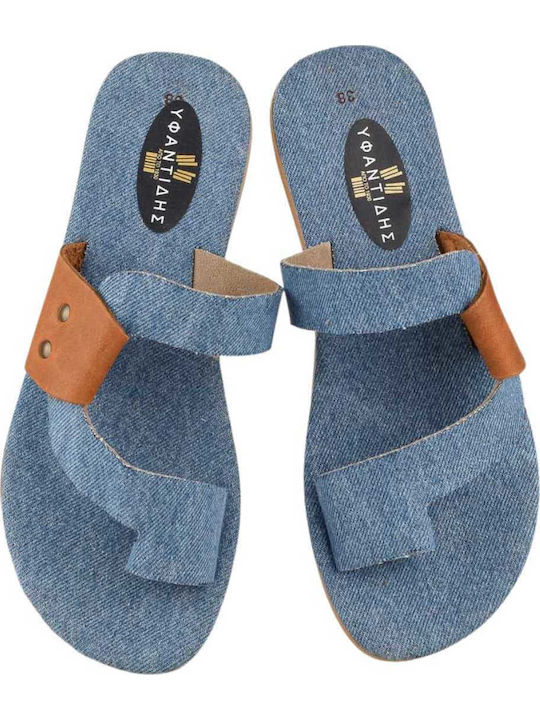 Women's Flat Sandals in Blue Color