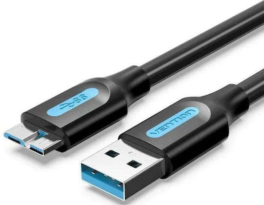 Vention Редовна USB 3.0 до микро USB кабел Черен 1.5м (COPBG) 1бр