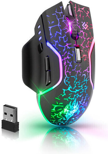 Defender GM-067 Ασύρματο RGB Gaming Ποντίκι 3200 DPI Μαύρο