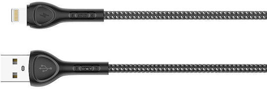 Ldnio LED USB-A to Lightning Cable Μαύρο 1m (LS481)