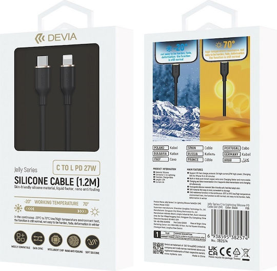 Devia Ec631 Regular la Cablu Lightning 27W Negru 1.2m