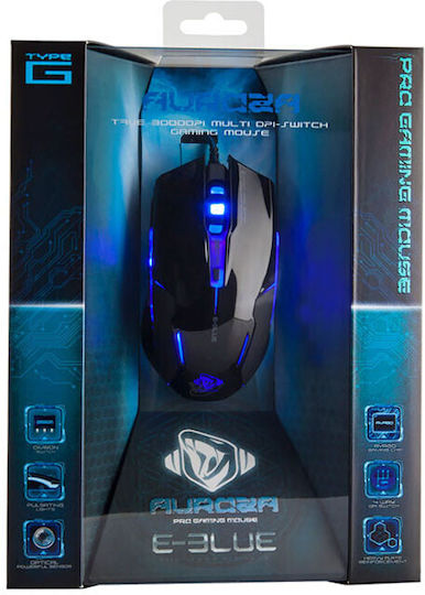 E-Blue Auroza G Gaming Ποντίκι 3000 DPI Μαύρο
