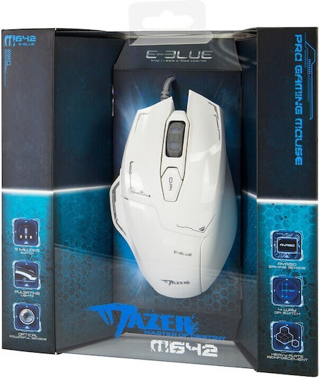 E-Blue Mazer Gaming Ποντίκι Λευκό