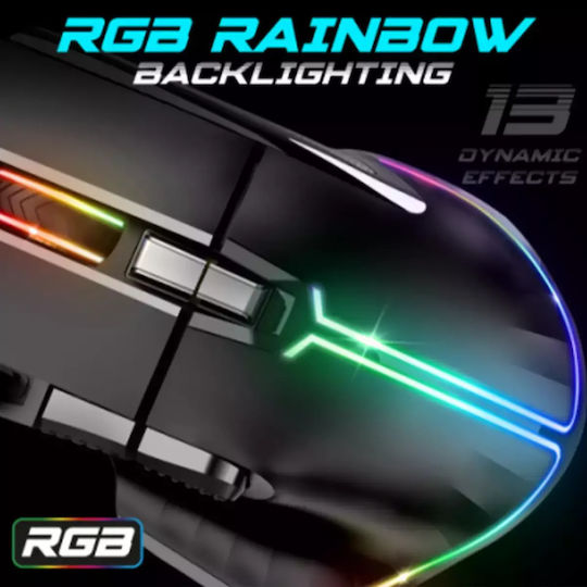 Spirit of Gamer Pro-M5 RGB Gaming Ποντίκι 12800 DPI Μαύρο
